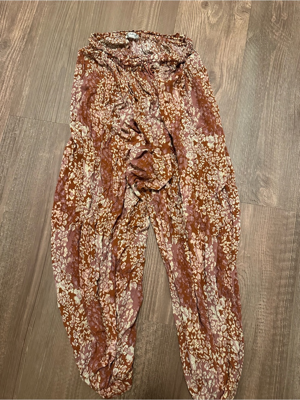 Free people Women's Floral Harem Pants - Rust Pink